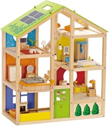 Hape maison de poupée en bois avec meubles - maison de jouet durable