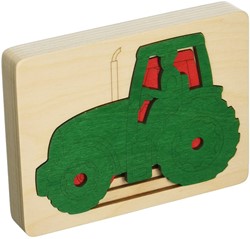 Hape Lagenpuzzel tractor - 5 stukjes