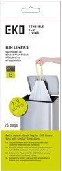 EKO afvalzakken keuken wit 7-9 liter met trekband - 25 stuks
