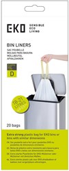 EKO afvalzakken keuken 18-21 liter met trekband - 20 stuks wit