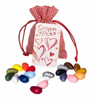 Crayon Rocks crayons de cire cœur - 20 couleurs dans une pochette en coton
