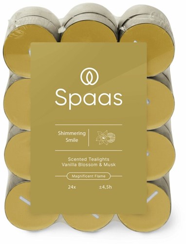 Spaas geurtheelichten Shimmering Smile 24 stuks - lange brandduur-2