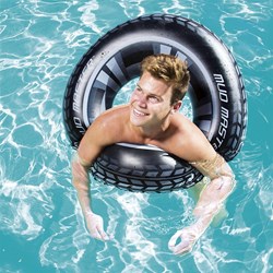 Bestway zwemring Mud Master - grote opblaasbare zwemband 91 cm blauw