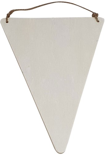 Playwood houten vlag driehoek decoratie met hanger 19,5x15cm