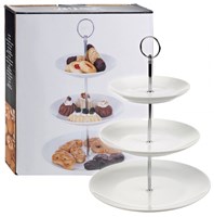 Koopman etagere porselein 3-laags wit serveerschaal-3