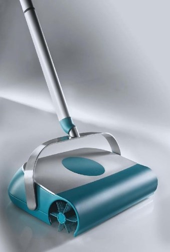 Leifheit Balai mécanique - Nettoyeur de sol manuel 26 cm gris tapis