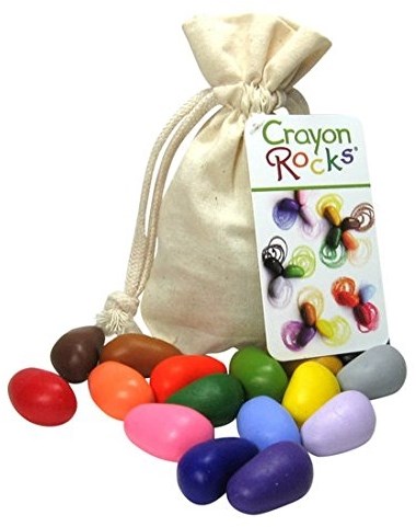Crayon Rocks crayons de cire set - 16 couleurs dans une pochette en coton ergonomique