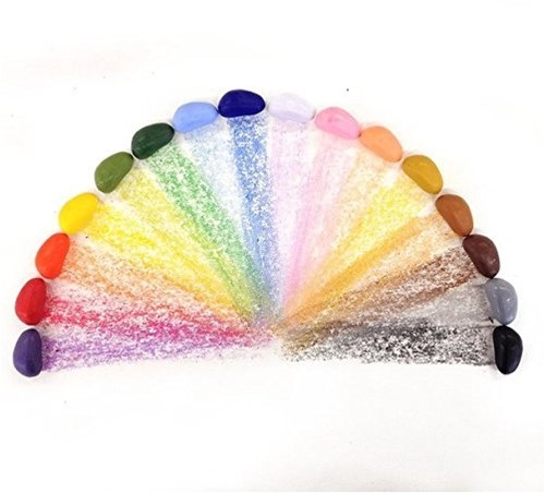 Crayon Rocks crayons de cire set - 16 couleurs dans une pochette en coton ergonomique-2