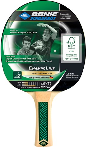 Schildkröt raquette de tennis de table Champs Line 400 FSC débutant école
