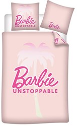 Housse de couette Barbie lit simple rose polyester 140x200cm taie d'oreiller