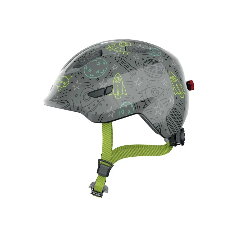 Vedes fietshelm kinderen Smiley 3.0 LED grijs ruimte S 45-50 cm veilig