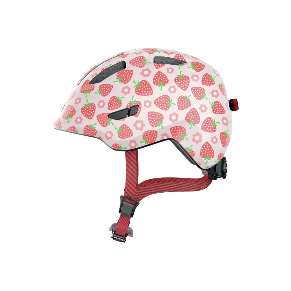 Vedes casque vélo enfant Smiley 3.0 LED fraise rose M 50-55 cm sécurité
