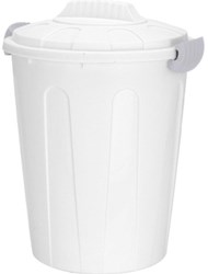 Afvalemmer kunststof Maxibin 23 liter met deksel wit modern design