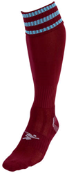 Precision chaussettes de football junior 3 Stripe Pro bordeaux/bleu ciel - chaussettes de sport