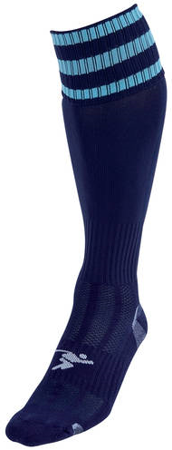 Precision chaussettes de football junior bleu marine bleu clair - 3 Stripe Pro