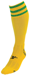 Precision chaussettes de football 3 Stripe Pro jaune-vert adulte sport
