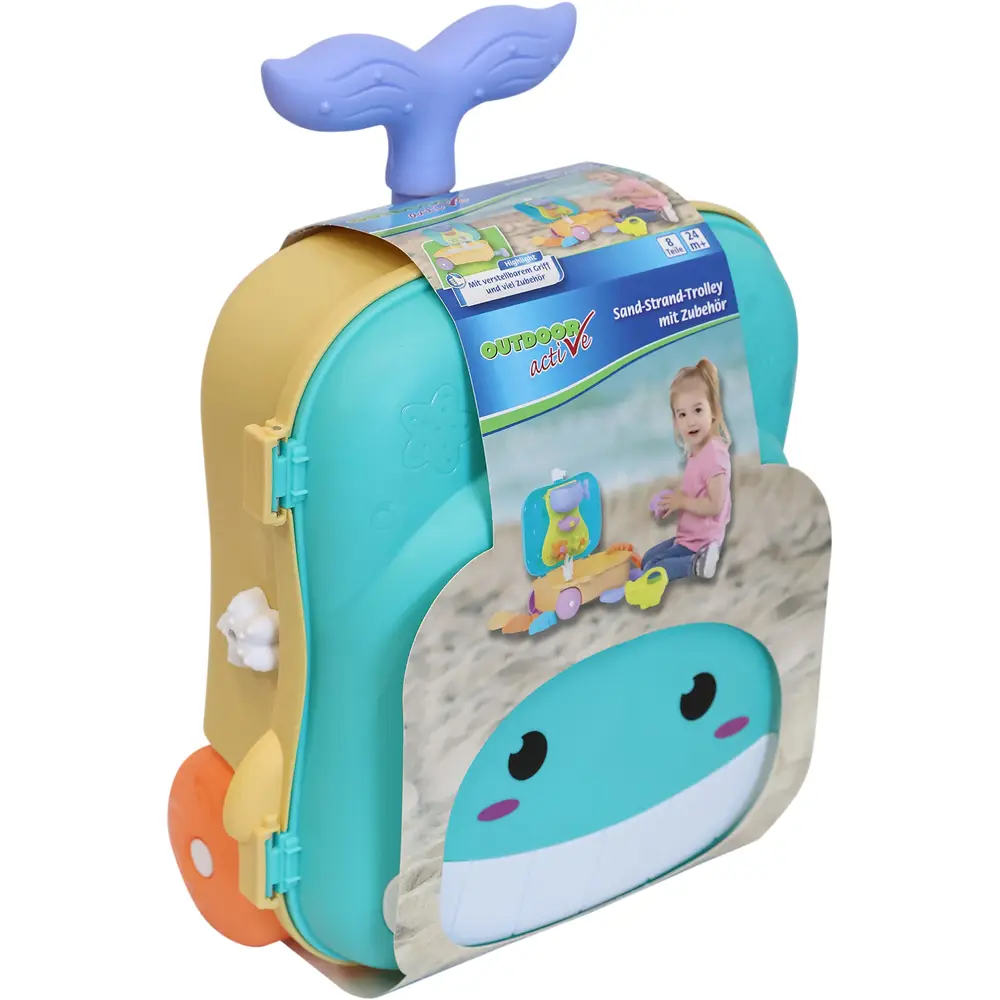 Vedes chariot jouet de plage baleine avec accessoires - set de sable pour enfants