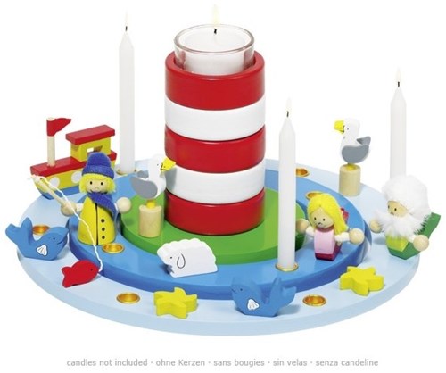 Goki bougeoir anniversaire marin - décoration festive pour table d’enfant-2