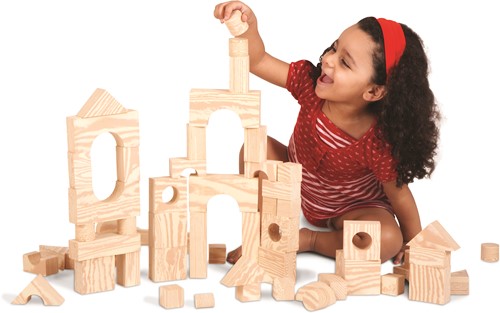 Edushape Hout-Imitatie Foam Blokken - 80 stuks in tas