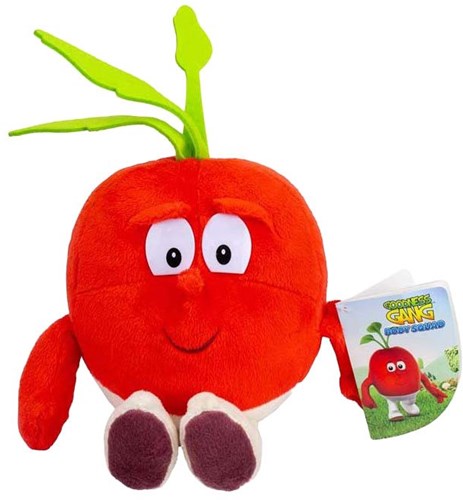 Radijs pluche knuffel rood 26cm - zachte speelgoed groente knuffel