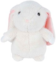 Peluche lapin longues oreilles blanc 30cm - jouet doux lapin