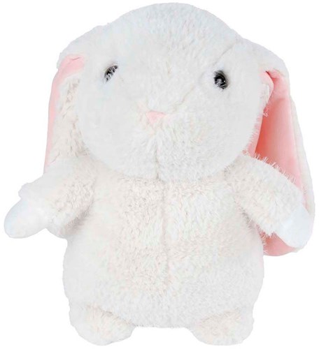 Peluche lapin longues oreilles blanc 30cm - jouet doux lapin