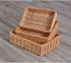 Cosy mini opbergmand dienbladen 6 stuks buff wilg