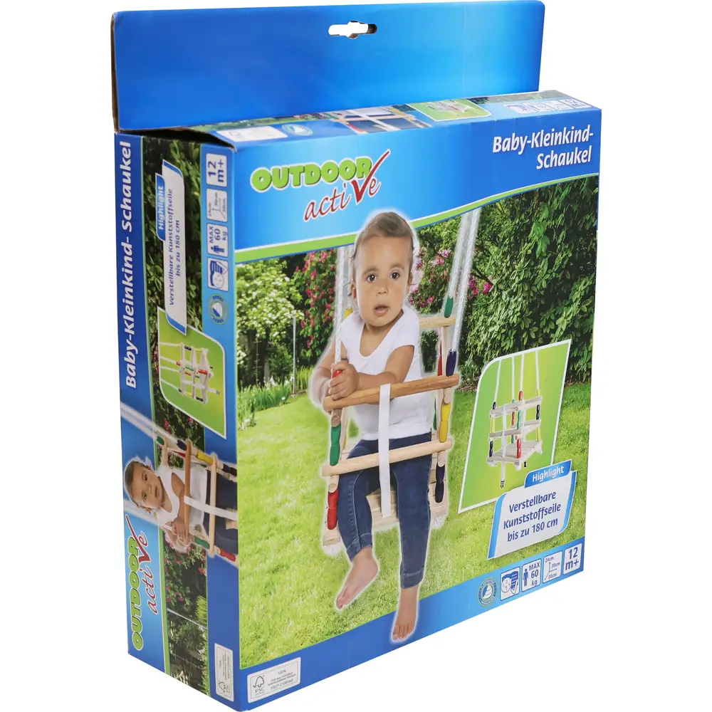 Vedes houten baby schommel outdoor - 30x30cm - weerbestendig speelgoed