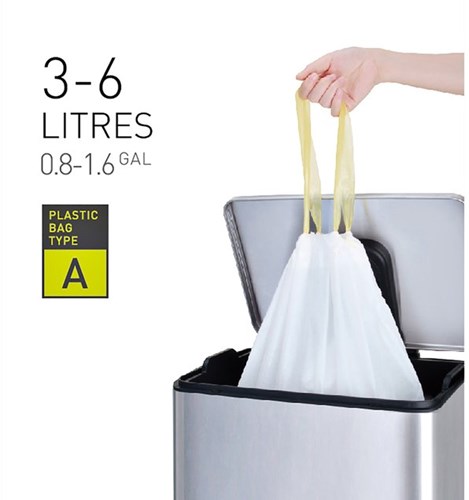 EKO afvalzakken wit 3-6 liter met trekband - 30 stuks - Type A-2