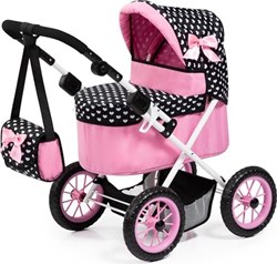 Bayer Chic 2000 poppenwagen Trendy zwart roze verstelbaar speelgoed