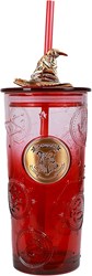 Harry Potter gobelet en verre avec couvercle et paille - cadeau magique