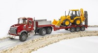 Bruder Mack Granite dieplader bouwvoertuig met graafmachine speelgoed-3