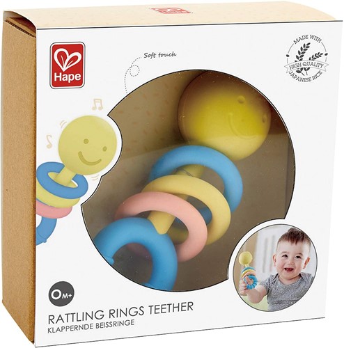 Hape baby rammelaar met bijtringen - sensorisch speelgoed voor baby's-3