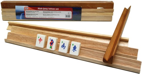 HOT Games Mah-Jong latten set klein hout 4 stuks 40x2 cm spelaccessoire
