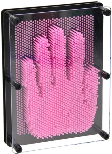 Spijkerkunst creatief speelgoed roze frame met pinnetjes multicolor-2