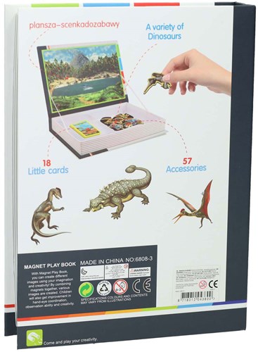 Magnetische koffer dino speelgoed - creatief magneetboek voor kinderen-3