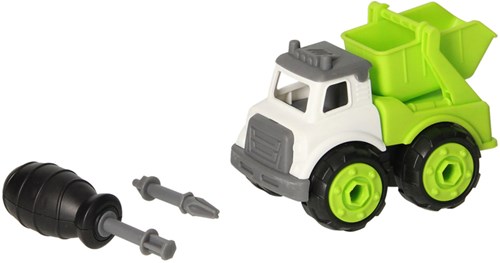 Camion benne jouet avec roues vissables - vert - avec tournevis inclus-2