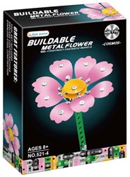 Lobbes coffret de construction métal fleur rose - jouet créatif à assembler