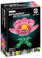 Lobbes metalen constructieset speelgoed roze klaproos bloem