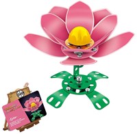 Lobbes metalen constructieset speelgoed roze klaproos bloem-2
