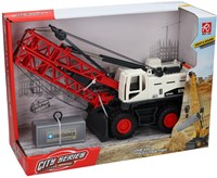 Lobbes camion grue jouet avec lumière et son - véhicule de construction réaliste