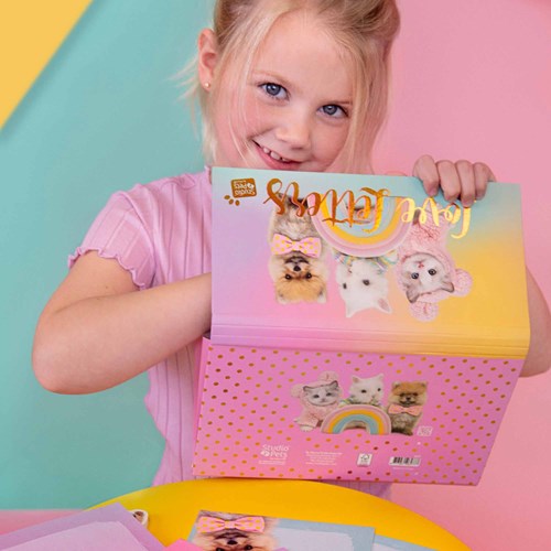 Studio Pets set de papeterie - animaux mignons, rose, 24 feuilles-3