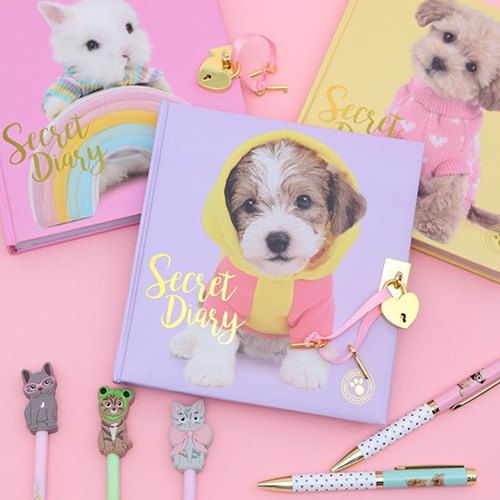 Studio Pets dagboek met slot - Puppy Jack Russel - Roze dagboek-3