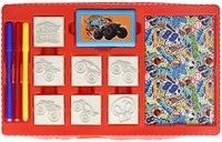 Hot Wheels kleurset stempels knutseldoos 41-delig creatief speelgoed-3