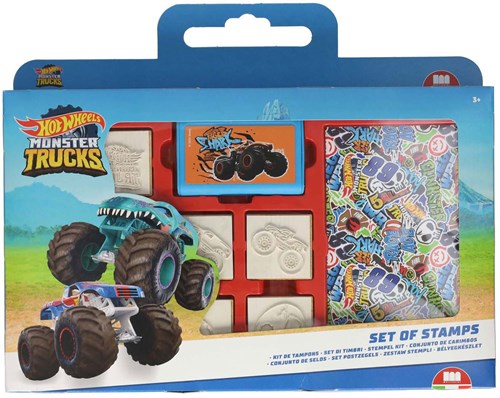 Hot Wheels kleurset stempels knutseldoos 41-delig creatief speelgoed