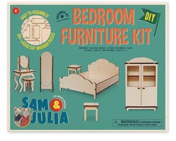 Het Muizenhuis slaapkamer meubelset - poppenhuis accessoires karton