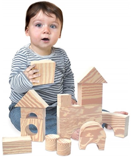 Edushape Hout-Imitatie Foam Blokken - 30 stuks in doos