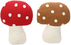 Decoris coussin champignon polyester rouge chambre enfant 37x32x5cm