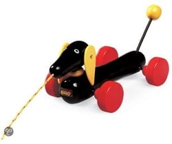 Brio trekdier teckel - houten speelgoed - klassieker - 30332