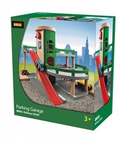 Brio parkeergarage speelgoed - houten garage met auto's en treinbaan-2